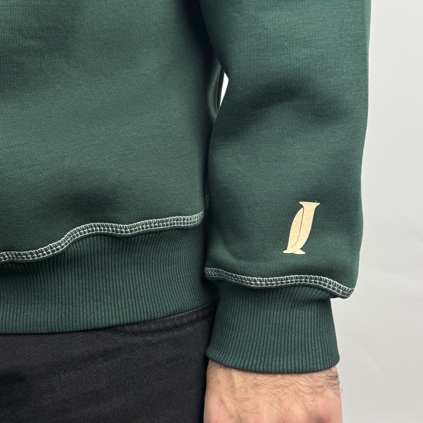 Elite Club Hoodie in Green — cuff detail