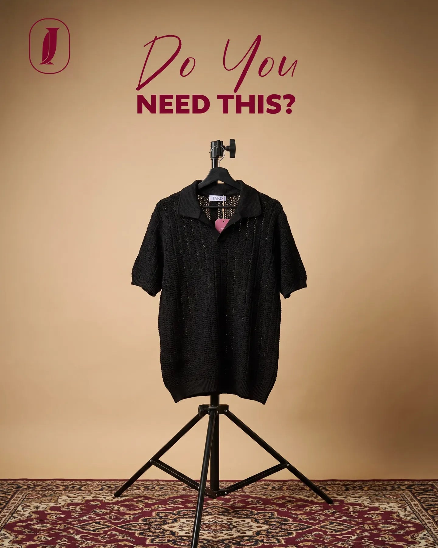 JARD black knit polo campaign